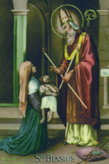 Saint Blaise blessing a child