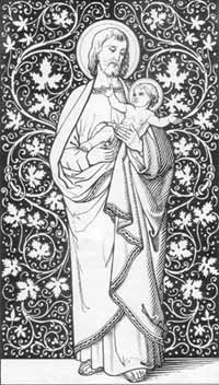 Saint Joseph holding Jesus