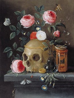 Flemish Vanitas painting, Flemish Vanitas 	      Still Lif, by Jan van Kessel I, ca. 1665